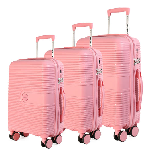 NEWCOM KnopfKoffer / Hartschalen-Trolley aus PP-Kunststoff