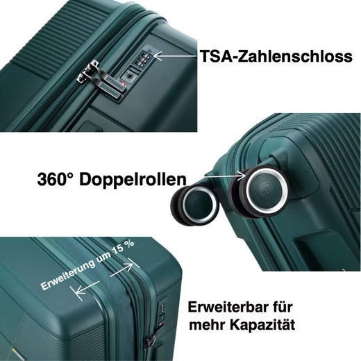 PRESIDENT Hartschalen-Trolley aus PP-Kunststoff, Blau