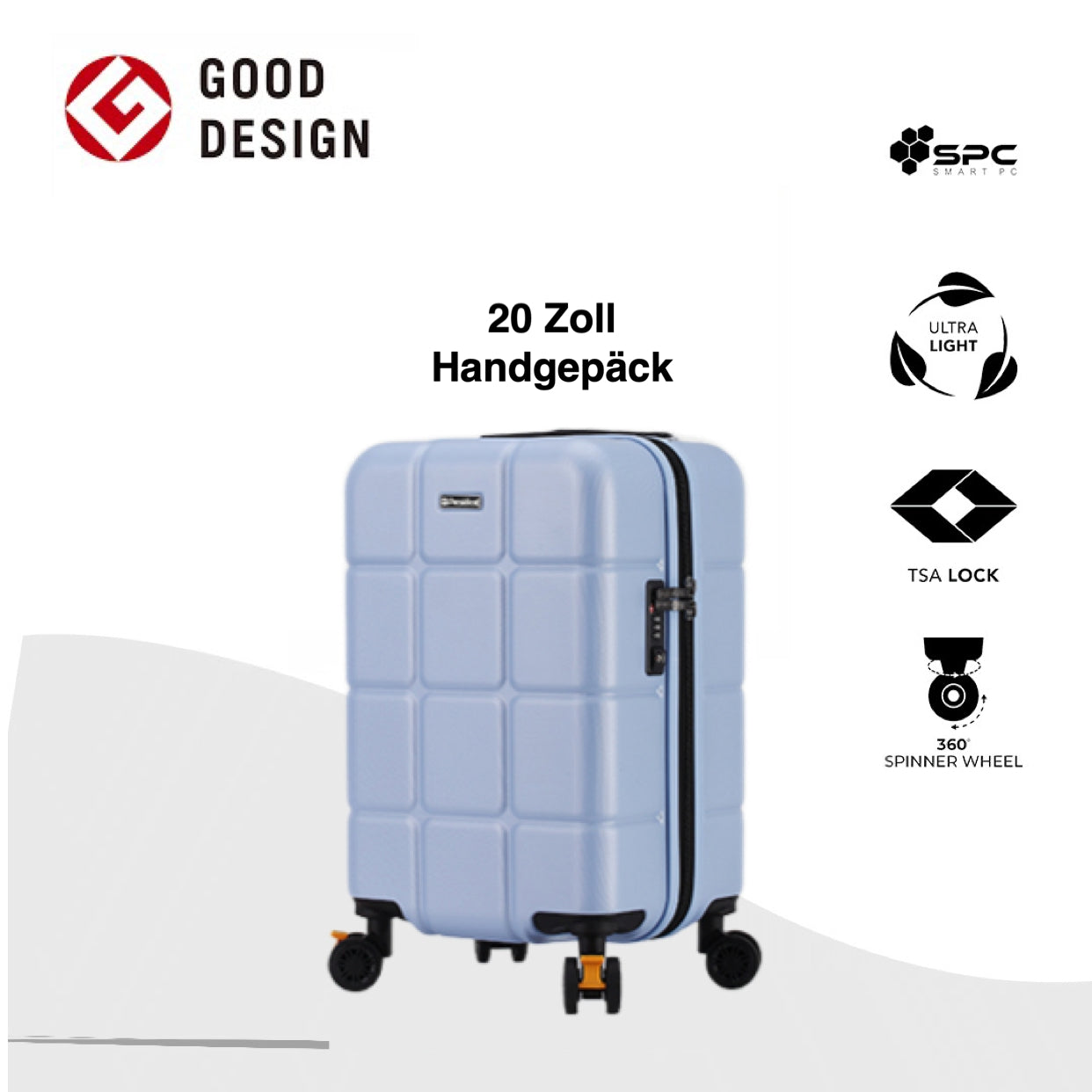 PRESIDENT Hartschalenkoffer aus Smart PC recyceltem Material, Blau
