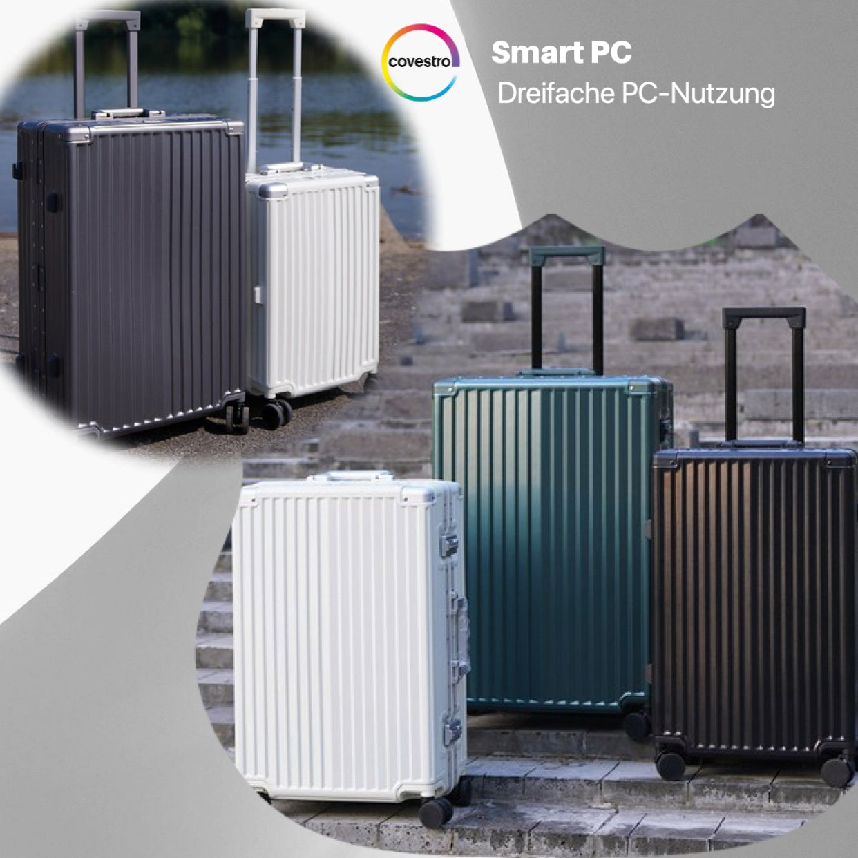 PRESIDENT Hartschalen-Trolley Alu-Rahmen aus Polycarbonat, Grün