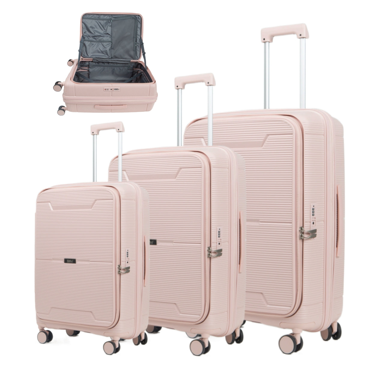 Tinho ULTRALEICHTER & Robuster Reisekoffer aus PP, Rosa
