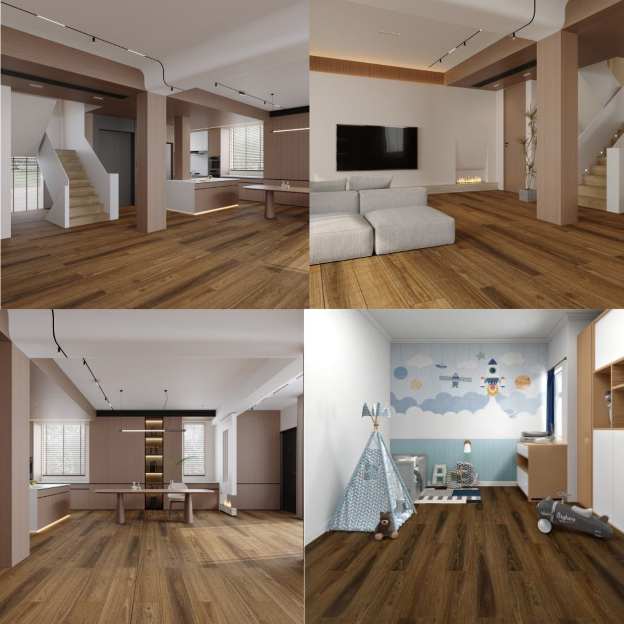 Super Solu Vinyllaminat Klick-System, Holzoptik Rotbraun