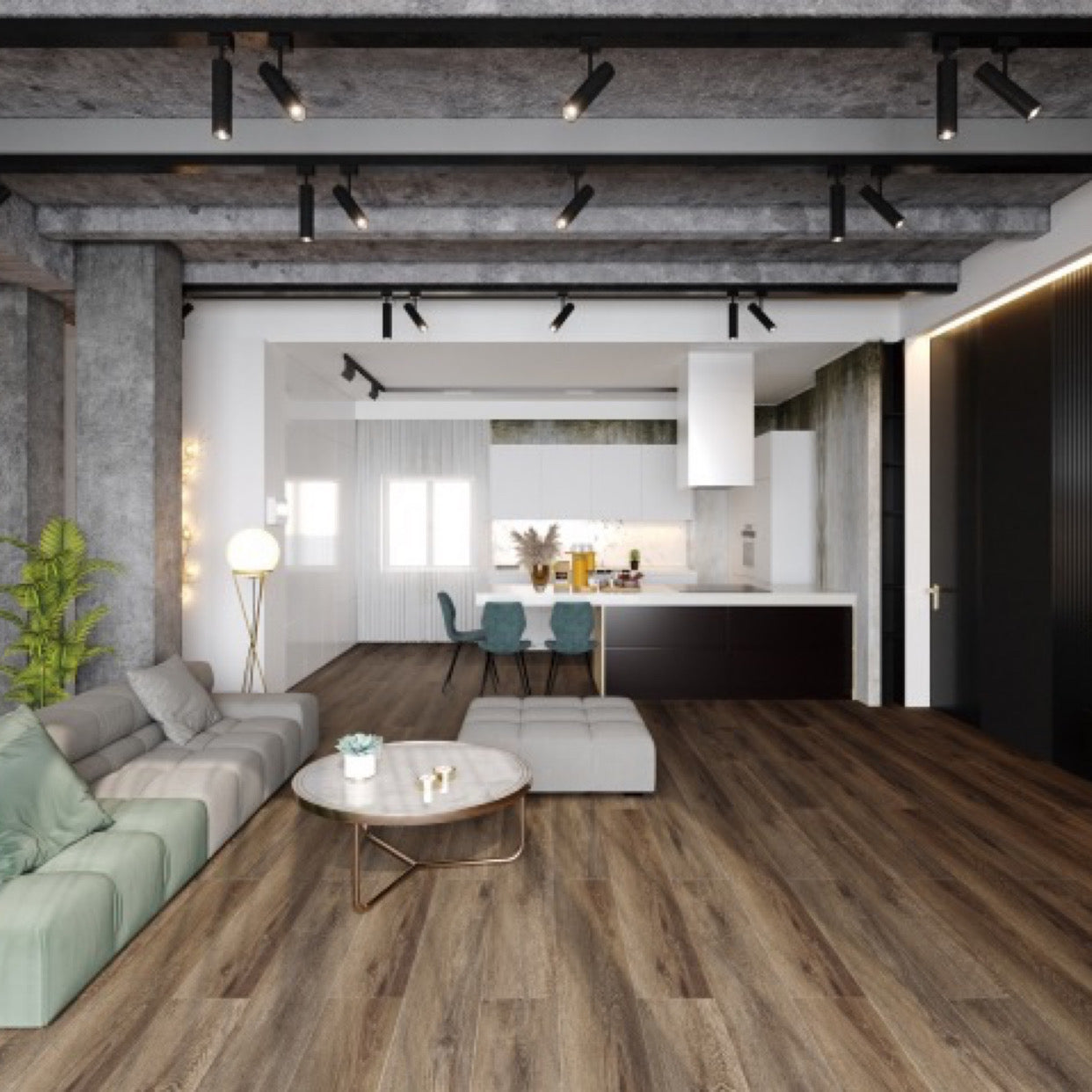 Super Solu Vinyllaminat Klick-System, Holzoptik Anthrazit