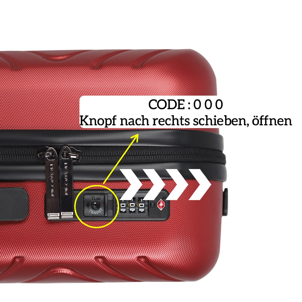 NEWCOM Hartschalenkoffer aus RPET-Recyceltem Material, Rot