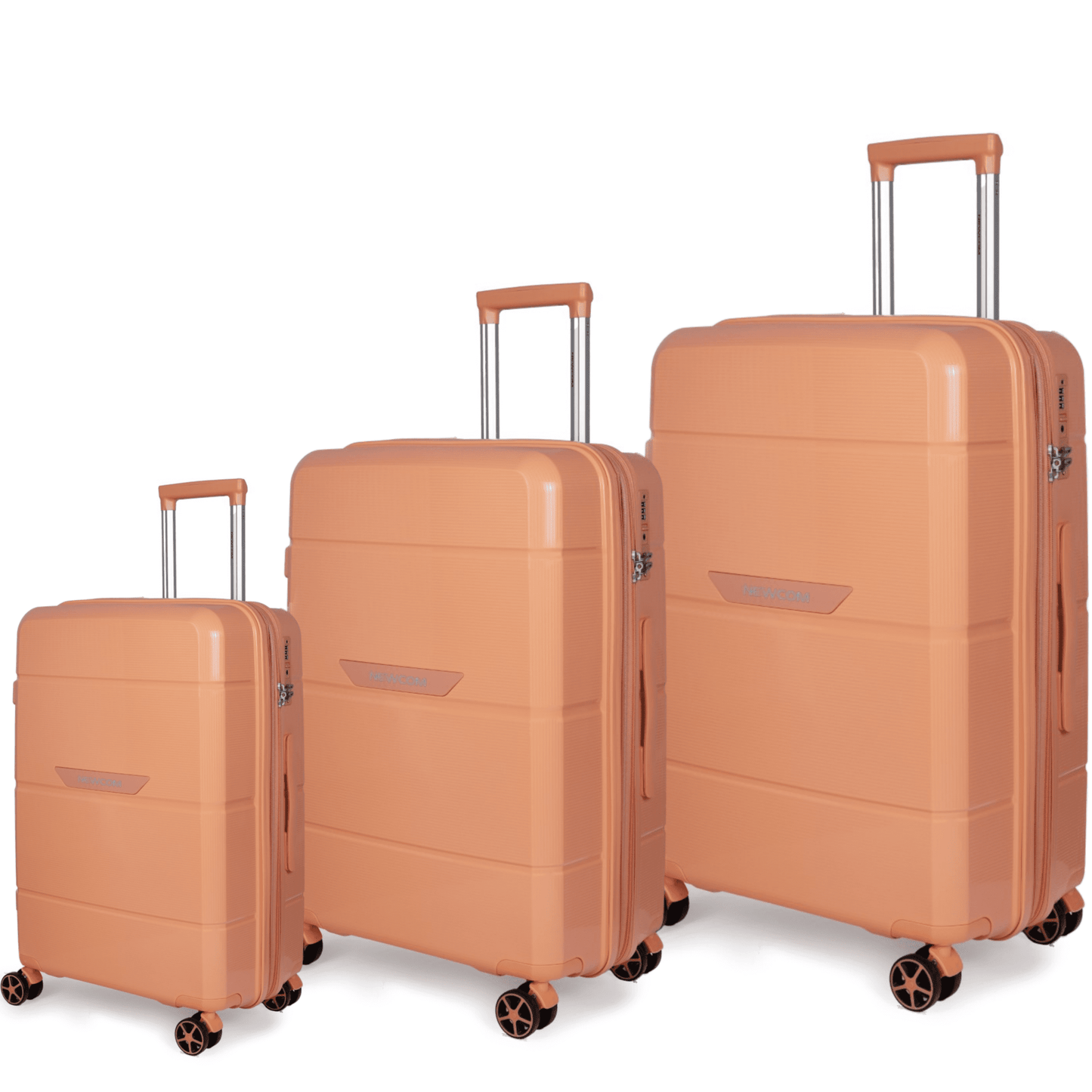 NEWCOM Hartschalenkoffer aus PP, Erweitbar, Orange