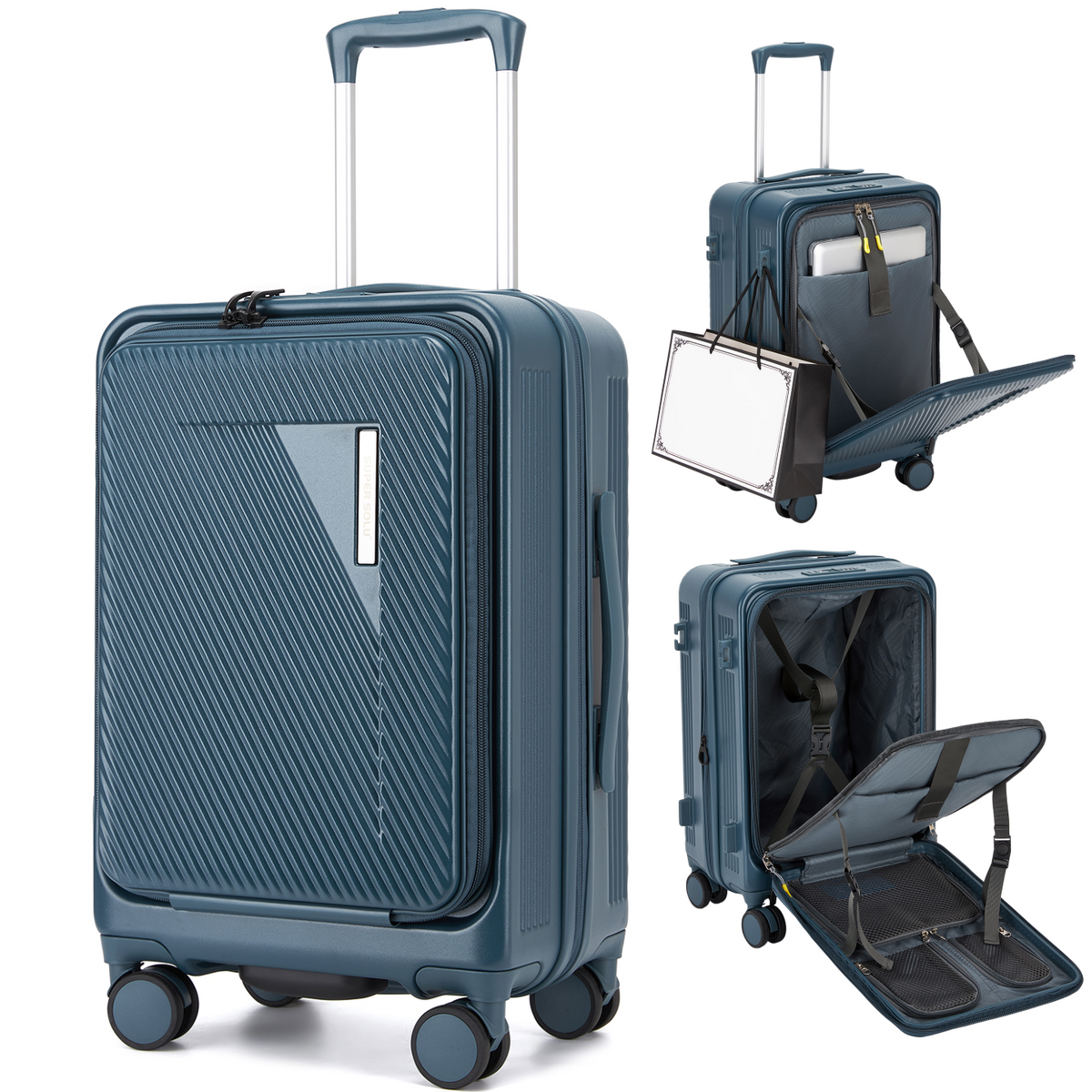 SUPER SOLU Zurich – Premium Polycarbonat Koffer mit Frontöffnung | Erweiterbar | Handgepäck & Check-in Größen