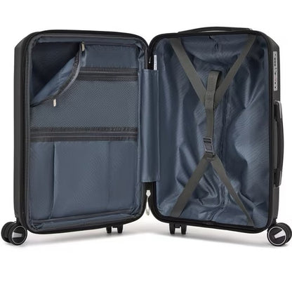 SUPER SOLU Frankfurt-Series Hartschalenkoffer aus  PP-Kunststoff (Polypropylene) mit Dehnfalte, Schwarz