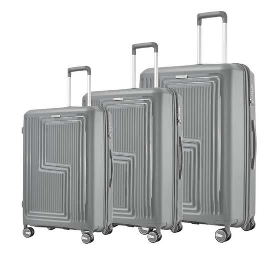 SUPER SOLU Frankfurt-Series Hartschalenkoffer aus  PP-Kunststoff (Polypropylene) mit Dehnfalte, Grau