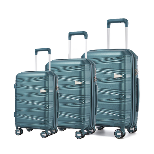 SUPER SOLU Berlin-Series Hartschalenkoffer aus PP-Kunststoff (Polypropylene) mit Dehnfalte, Türkis