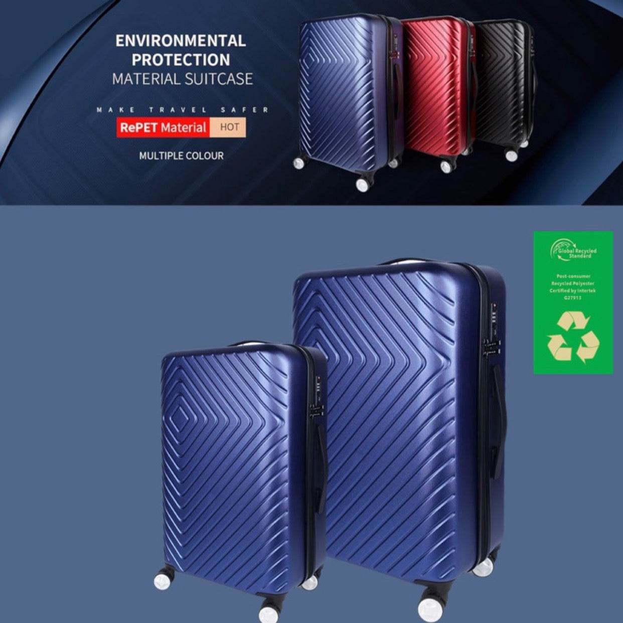 NEWCOM N1070-SERIE Hartschalenkoffer aus Recyceltem Material
