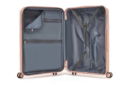 SUPER SOLU Berlin-Series Hartschalenkoffer aus PP-Kunststoff (Polypropylene) mit Dehnfalte, Rosa