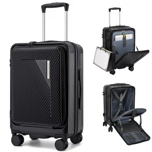 SUPER SOLU Zurich-Series Hartschalenkoffer mit Dehnfalte, Frontöffnung Reisekoffer aus PC