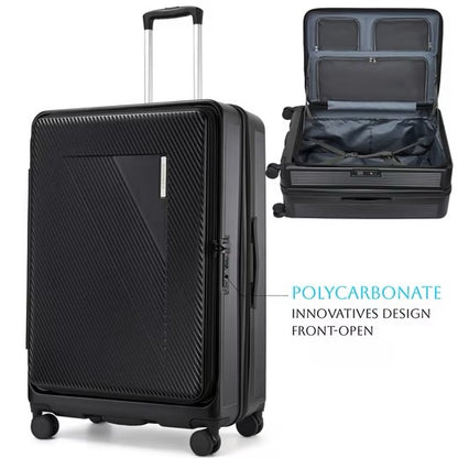 SUPER SOLU Zurich-Series Hartschalenkoffer mit Dehnfalte, Frontöffnung Reisekoffer aus PC