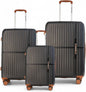 NEWCOM 3er-Set Hartschalen-Trolley aus PP-Material, Schwarz