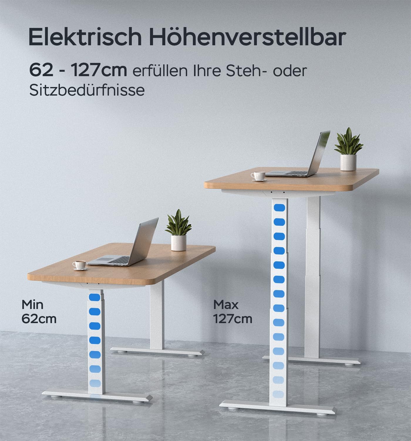 SUPER SOLU *6W/6B* Stark Dual-Motoren Elektrisch höhenverstellbarer Tischgestell 3-Fach-Teleskop