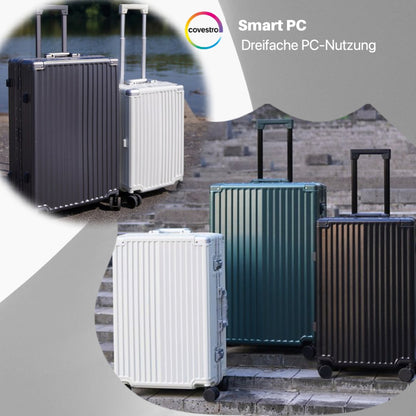 PRESIDENT Hartschalen-Trolley Alu-Rahmen aus Polycarbonat, Schwarz