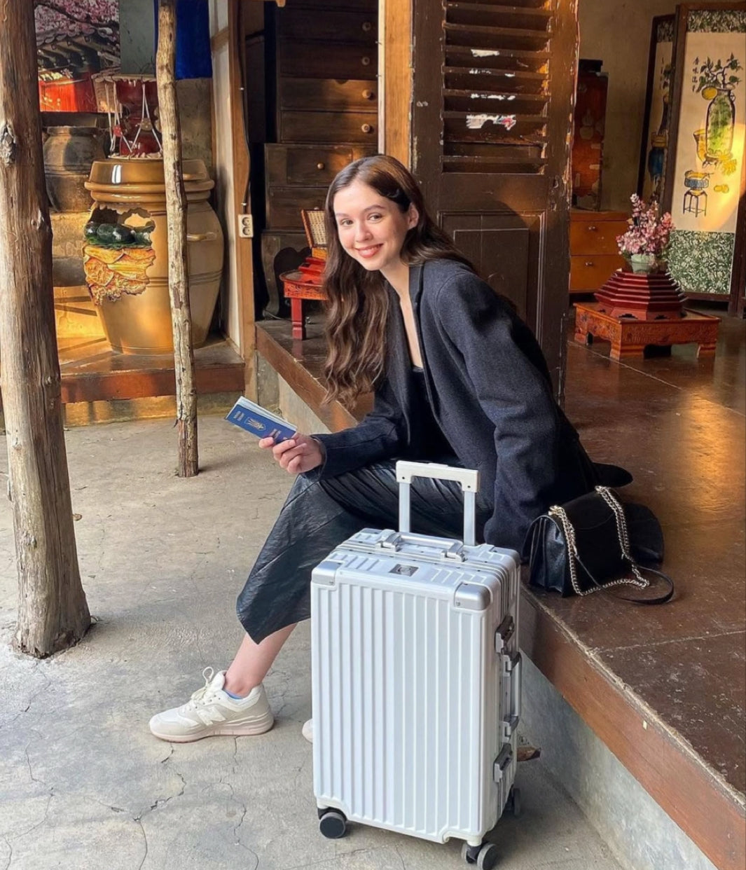 PRESIDENT Hartschalen-Trolley Alu-Rahmen aus Polycarbonat, Weiß